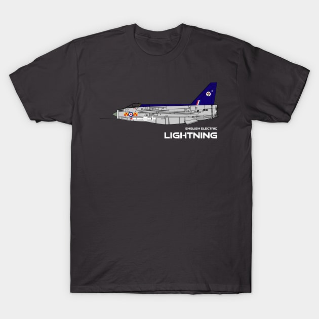 English Electric Lightning (92 Sqd RAF) T-Shirt by BearCaveDesigns